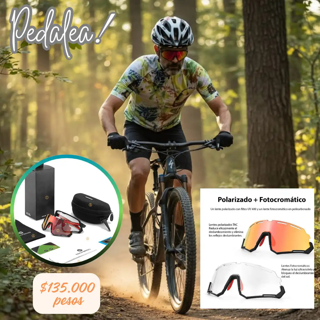 Gafas Fotocromáticas + Polarizadas 2 en 1 🚴‍♂️ Lentes Intercambiables